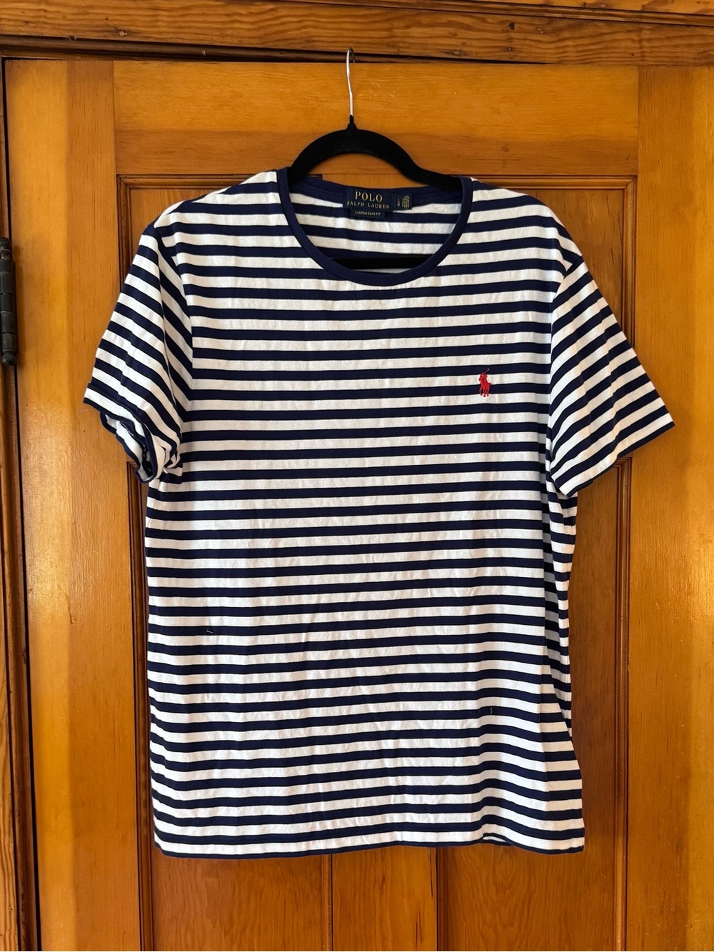 Polo by Ralph Lauren Navy & White Striped Slim Fit Crewneck T-Shirt